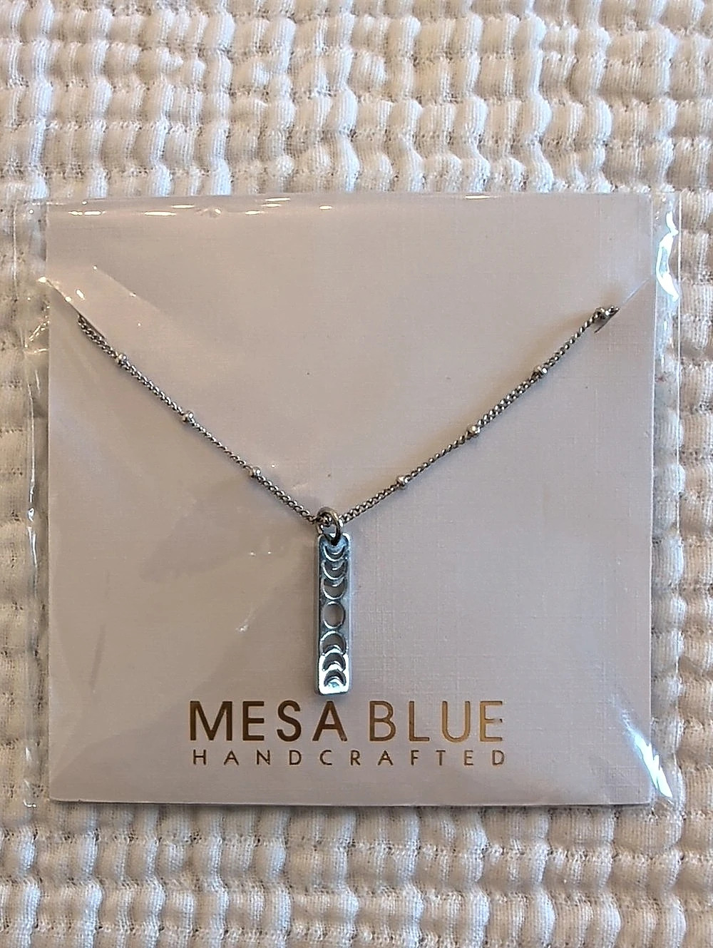 Mesa Blue Moon Phase Necklace Silver Pendant Delicate